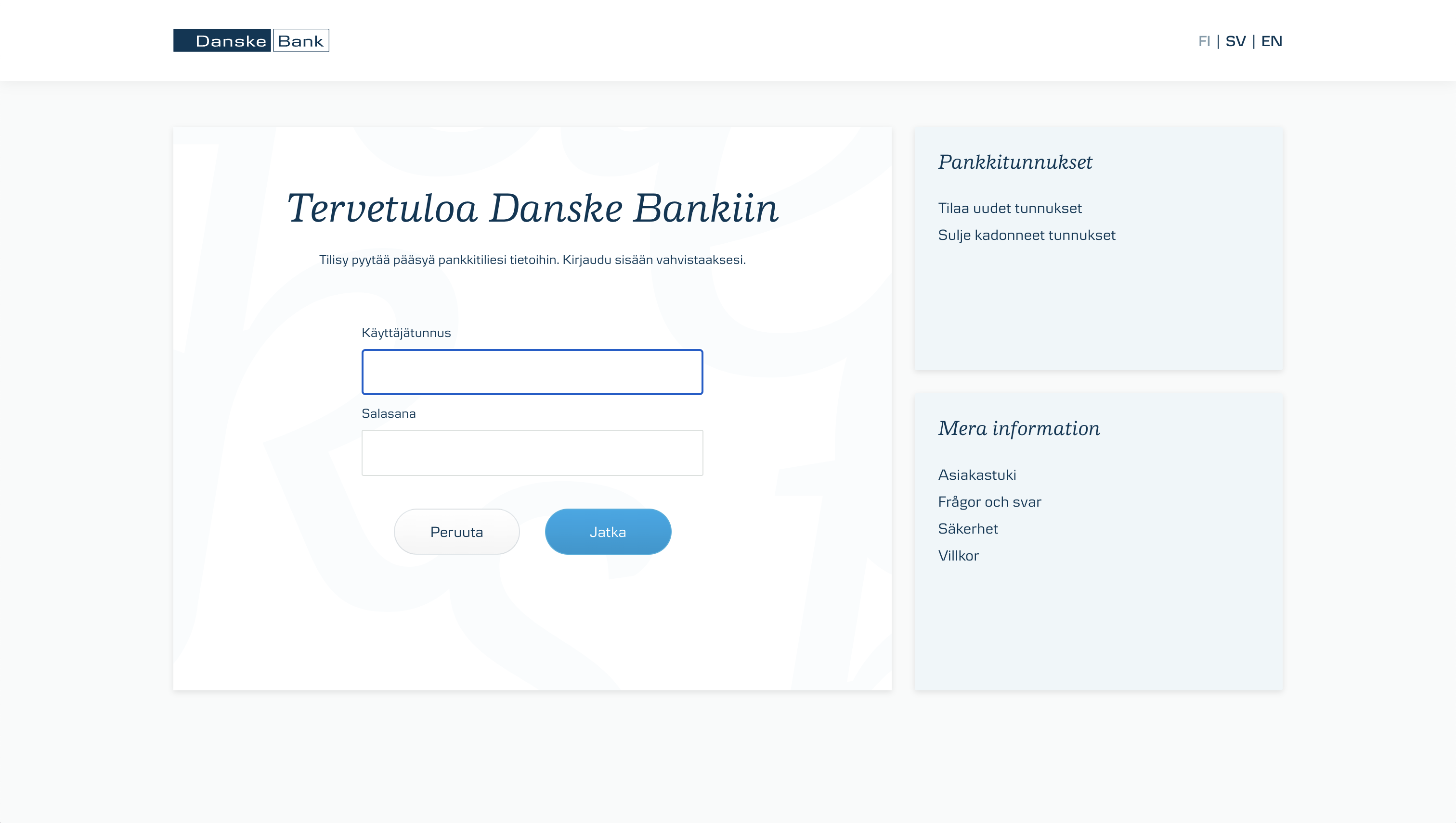 Danske Bank business auth, step 1