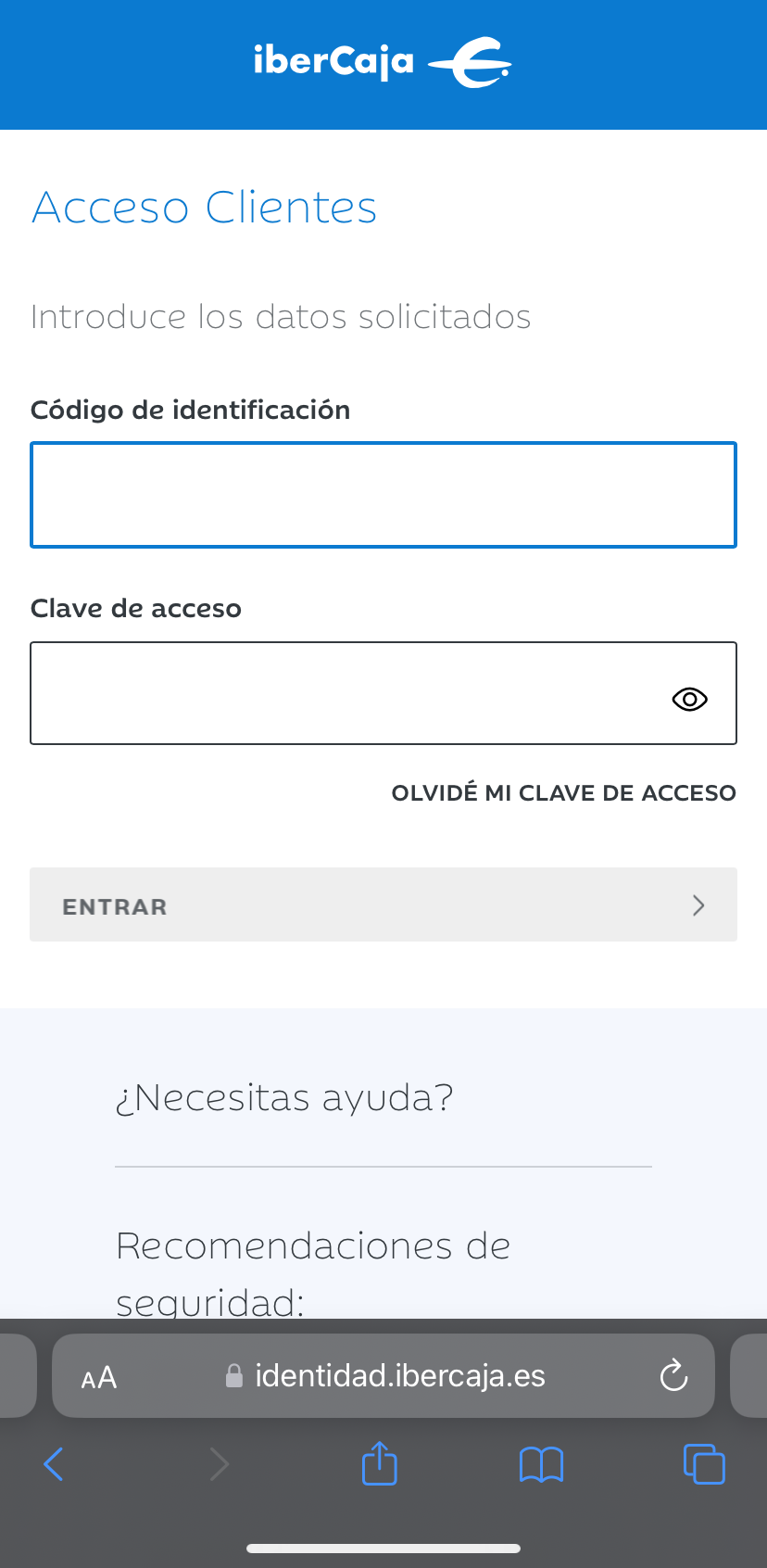 Ibercaja Banco business auth