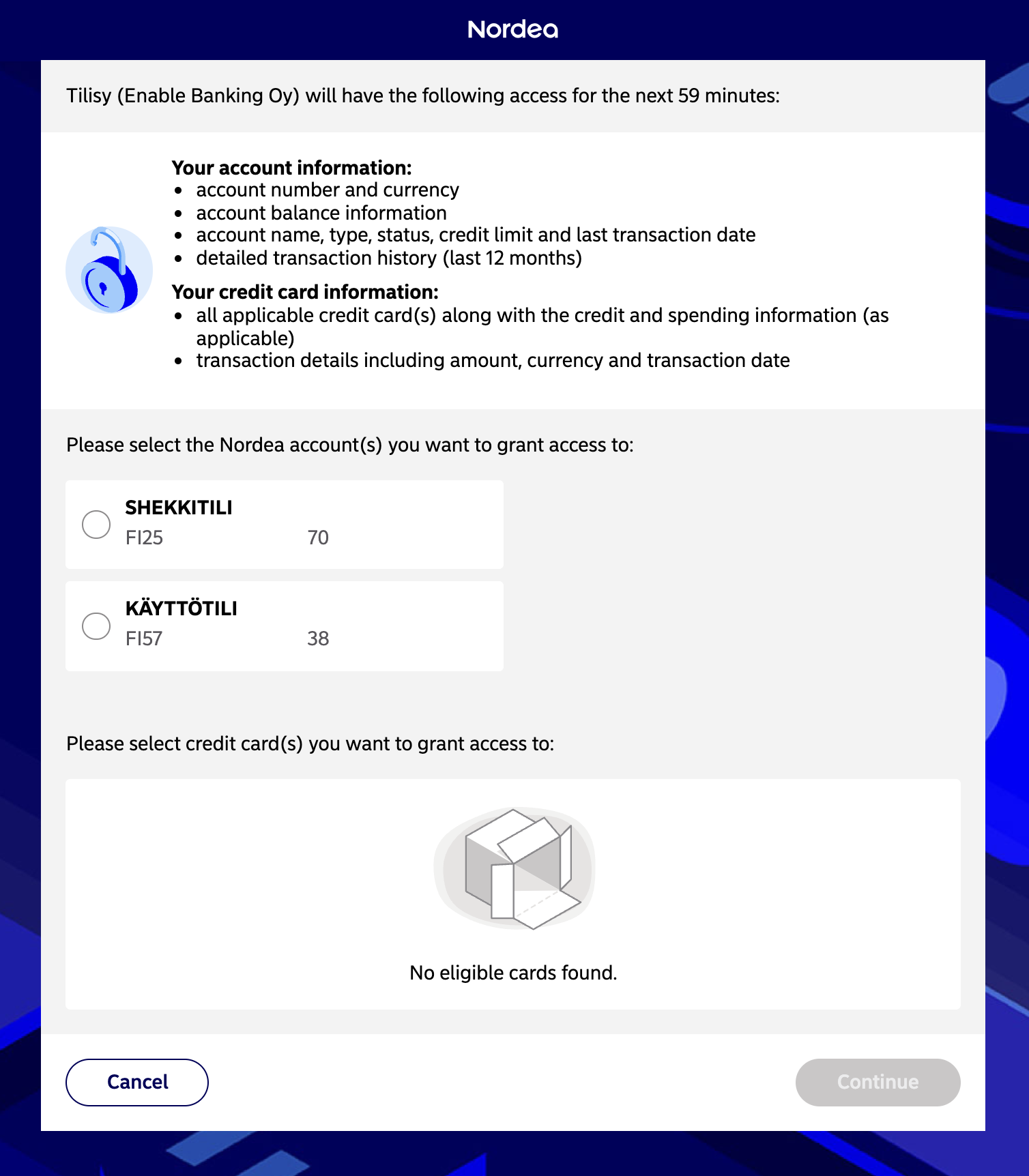 Nordea personal consent