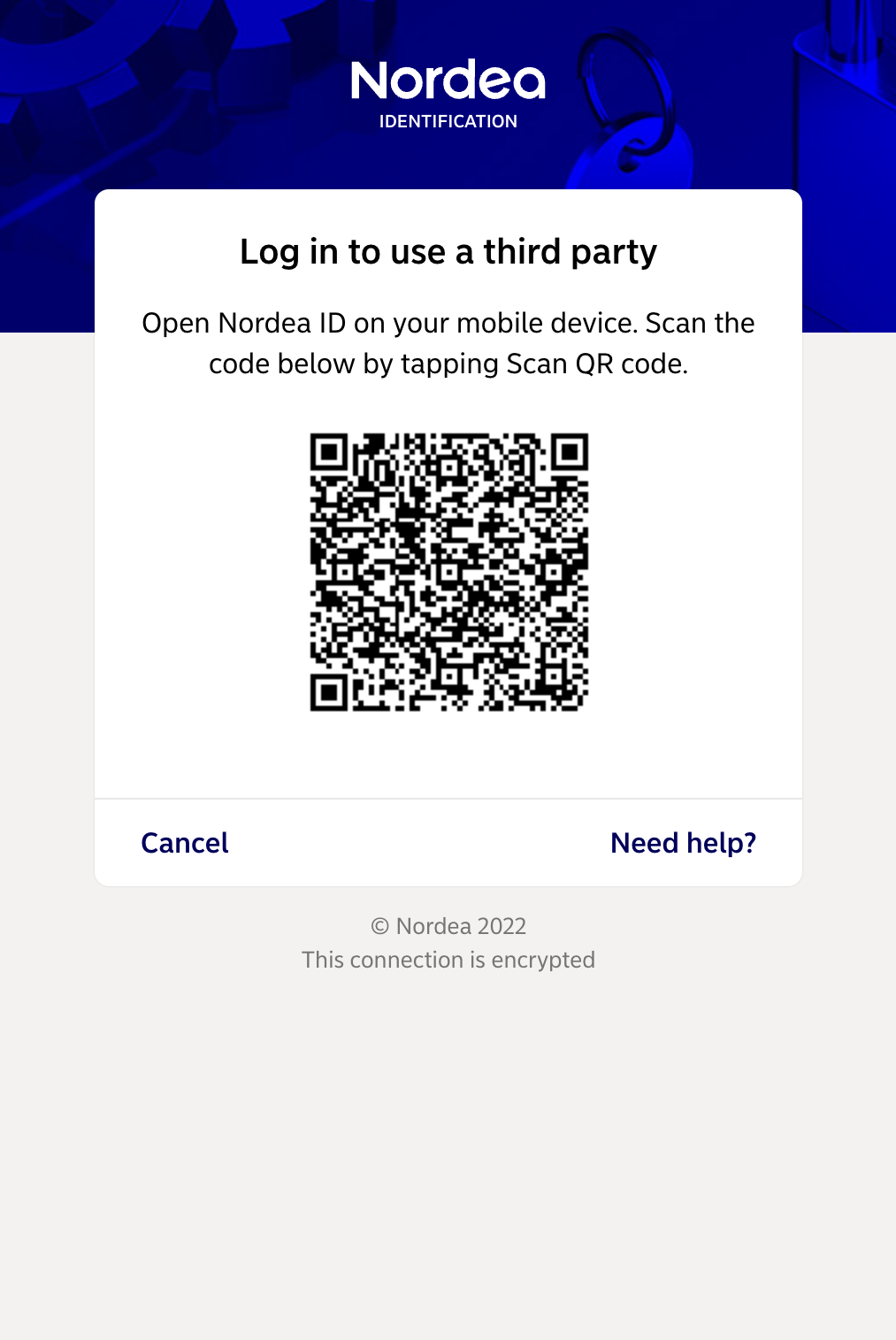 Nordea personal QR code