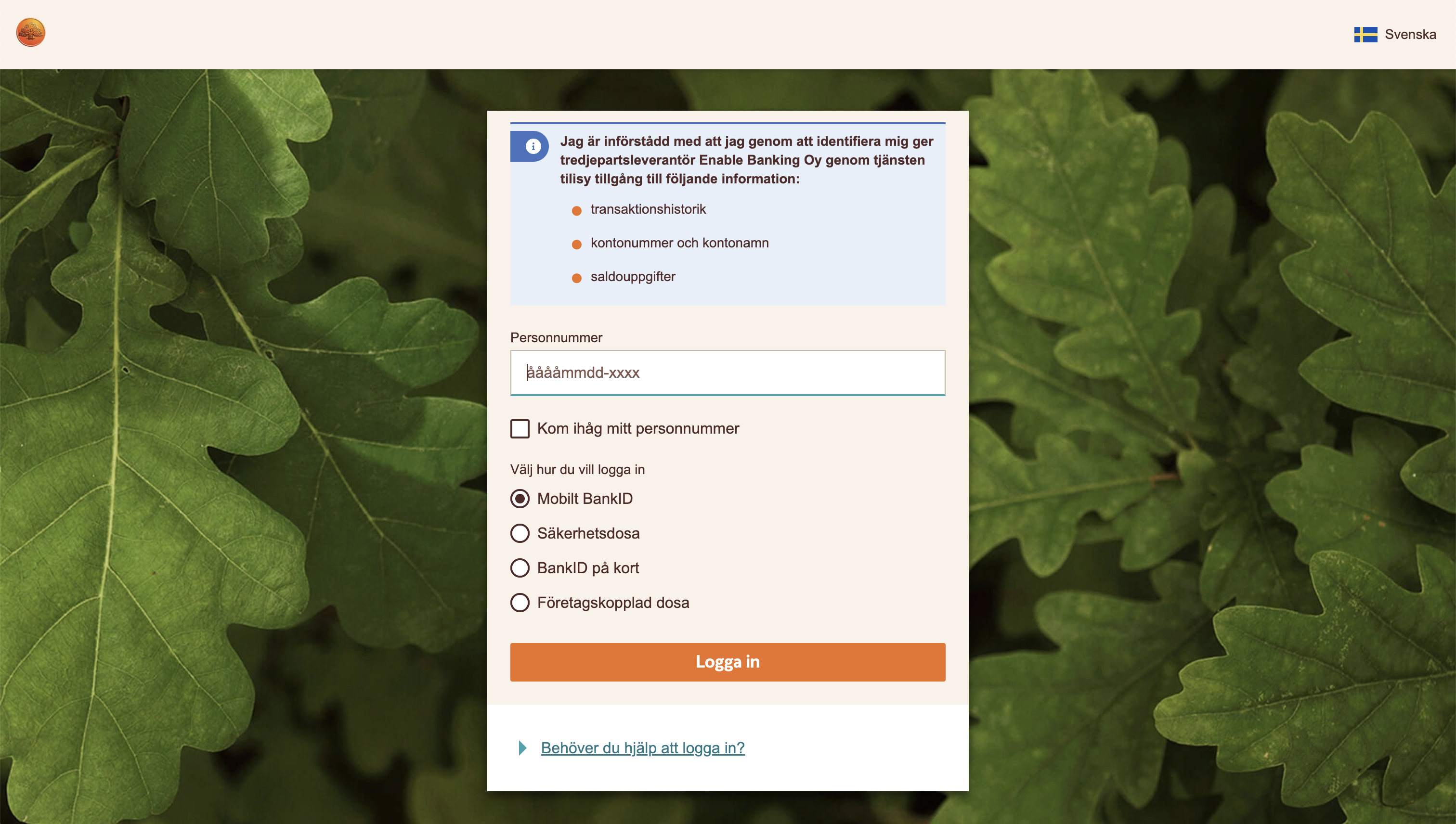 Swedbank business auth method